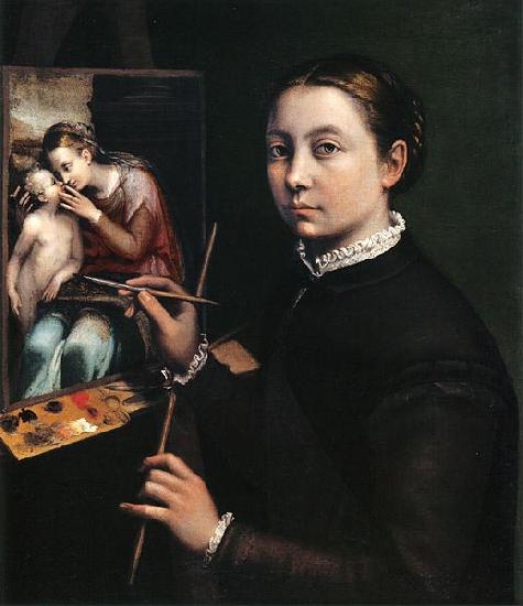 Sofonisba Anguissola Self-portrait at the easel. Sweden oil painting art